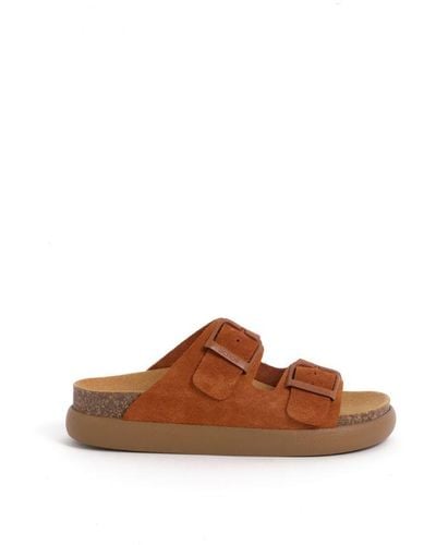 Scholl 'Noelle Chunky' Double Strap Sandal - Brown