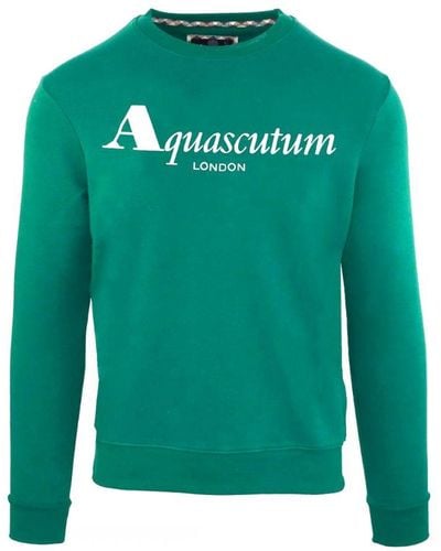 Aquascutum Gewaagd London Logo Groen Sweatshirt