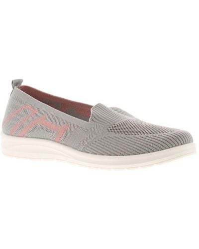 Platino Flat Shoes Knit Slip On - Grey
