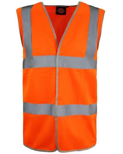 Dickies Hi-Vis Highway Safety Reflective Vest - Orange