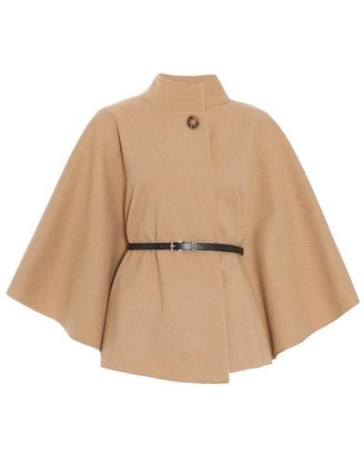 Quiz Belted Cape - Natural