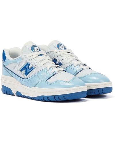 New Balance 550 Patent Chrome/ Trainers Patent Leather - Blue