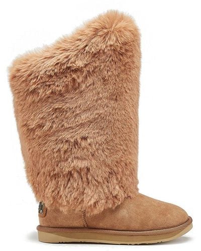 Australia Luxe Hun Chestnut Boots Fur - Natural