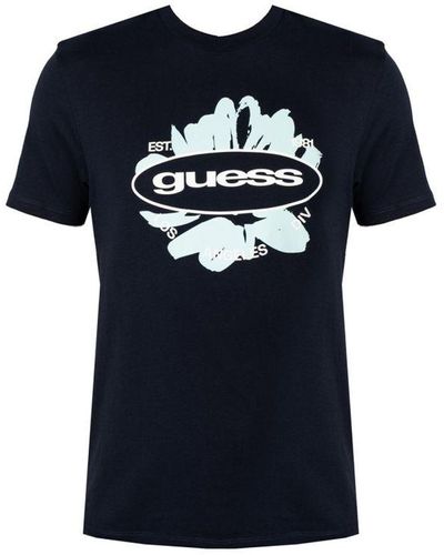 Guess T-shirt La Logo Mannen Blauw