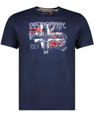 GEOGRAPHICAL NORWAY Jetchup Short Sleeve T-Shirt - Blue