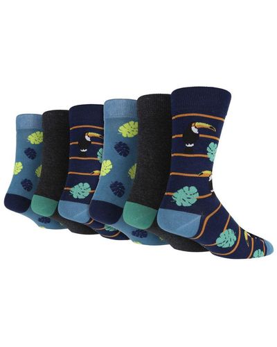 Wildfeet 6 Pair Christmas Socks - Blue