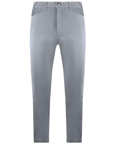 Armani Emporio J28 Skinny Fit Medium Waist Trousers Cotton - Grey