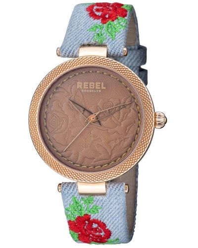Rebel Carroll Gardens Dial Cloth Watch - Grey