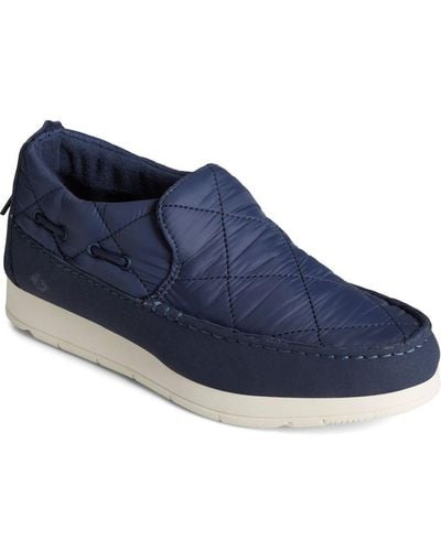 Sperry Top-Sider Moc-sider Female Slip On Ladies Shoes Navy Leather - Blue