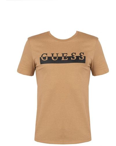 Guess T-shirt Lumy Mannen Beige - Naturel
