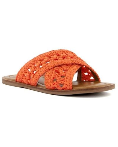 Dune Ladies Level - Crochet Flat Sandals - Orange
