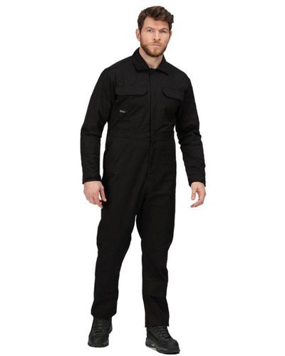 Regatta Professional Pro Stud Durable Coveralls - Black