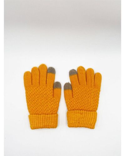 SVNX Textured Touchscreen Knitted Gloves - Orange