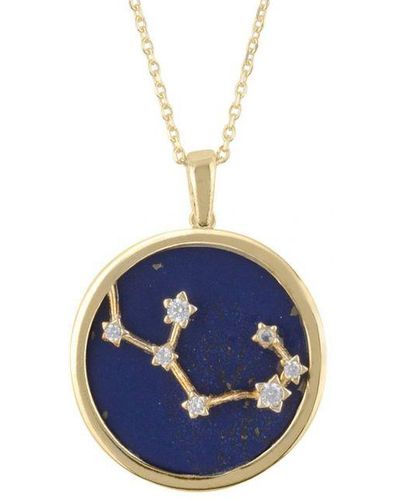 LÁTELITA London Zodiac Lapis Lazuli Gemstone Star Constellation Pendant Necklace Gold Sagittarius Sterling Silver - Blue