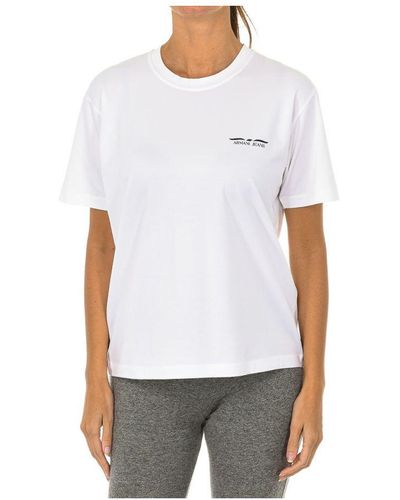 Armani S Short Sleeve Round Neck T-shirt 6z5t91-5j0hz Cotton - White