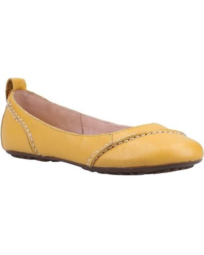 Hush Puppies Ladies Janessa Suede Slip On Court Shoes () - Natural