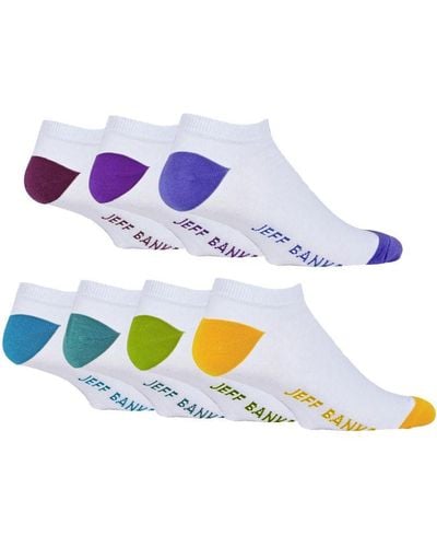 Jeff Banks 7 Pack Everyday Cotton Rich Low Cut Trainer Socks - Blue