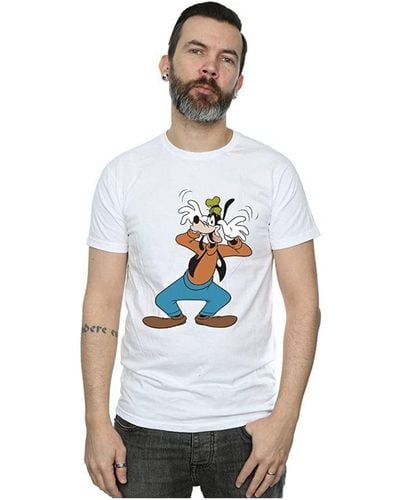 Disney Crazy Goofy Cotton T-shirt - White