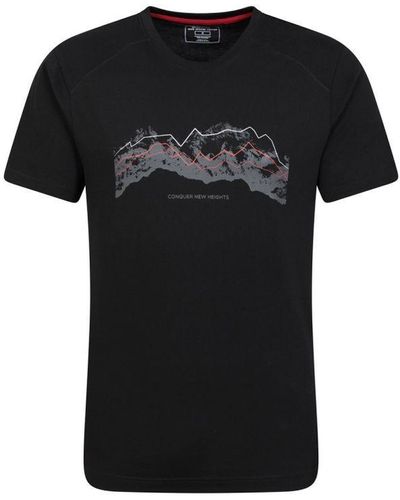 Mountain Warehouse Tech Mountains Organic T-Shirt () Cotton - Black