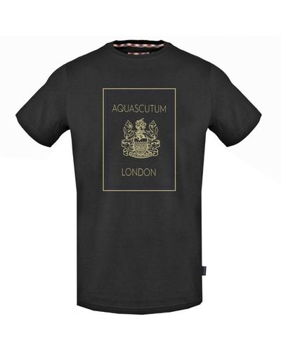 Aquascutum London Logo T-Shirt Cotton - Black