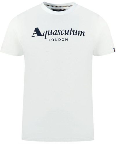 Aquascutum London Brand Logo T-Shirt - White