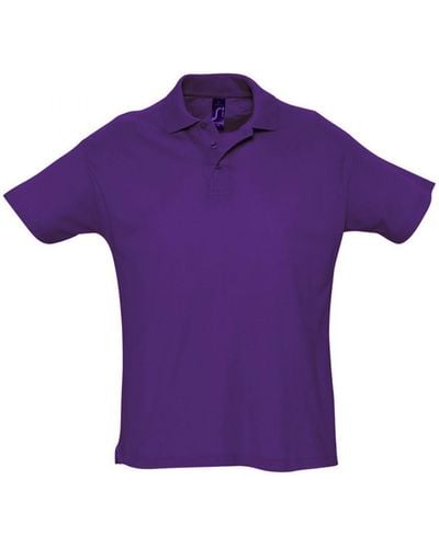 Sol's Summer Ii Pique Short Sleeve Polo Shirt (Dark) Cotton - Purple