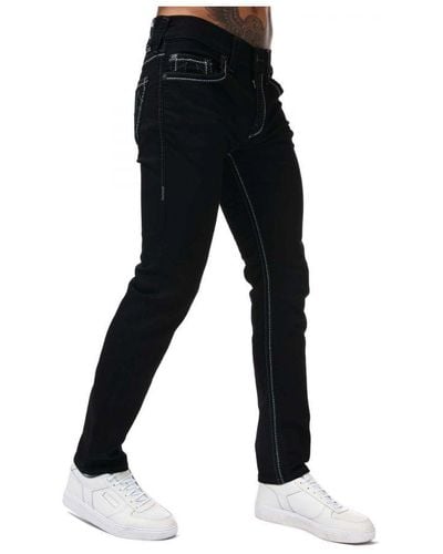 True Religion Rocco Big T Skinny Jeans Met Stiksels Voor , Zwart