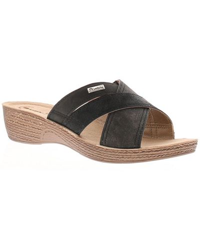 Inblu Wedge Sandals Infill Slip On - Brown
