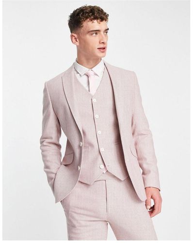 ASOS Super Skinny Wool Mix Suit Jacket - Pink