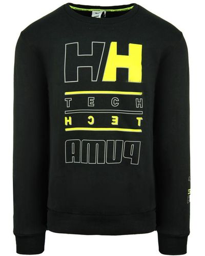 PUMA X Helly Hansen Long Sleeve Crew Neck Graphic Sweatshirt 598284 01 Cotton - Black