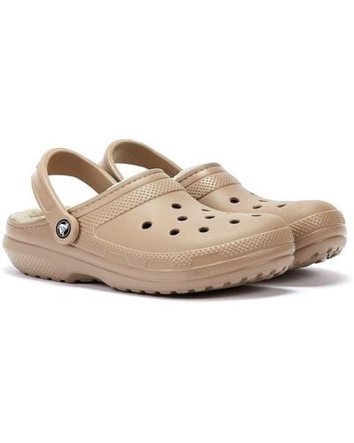Crocs™ Classic Lined Clog Mushroom/Bone Sandals - White