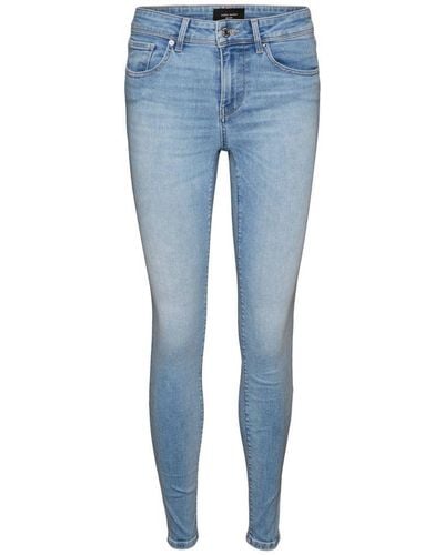 Vero Moda Slim Fit Jeans Vmlux Light Blue Denim - Blauw