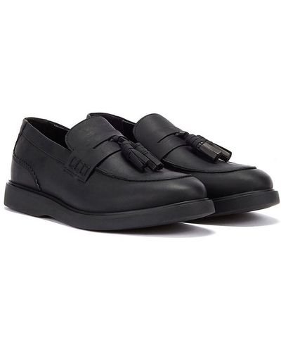 Hudson Jeans Cato Loafer Crazy Leather Loafers - Black