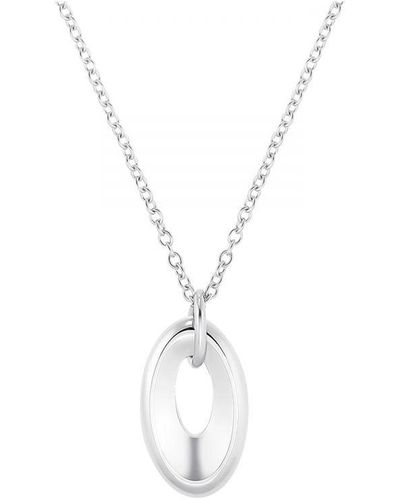 S.oliver Chain With Pendant For Ladies, Stainless Steel - White