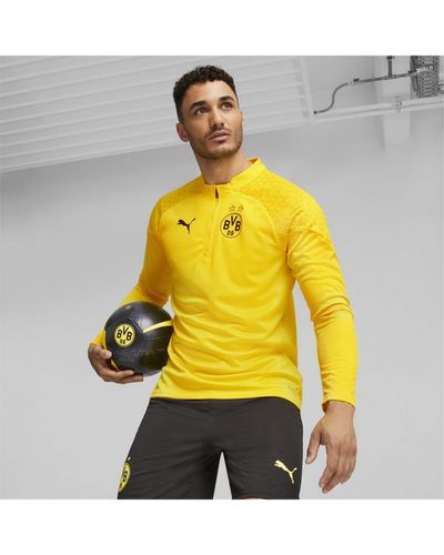 PUMA Borussia Dortmund Football Quarter-zip Training Top - Yellow