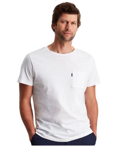 Joules Denton Short Sleeve Crew Neck Jersey T Shirt - White
