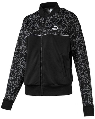 PUMA Classics Sweat Jacket Aop Zip Up Track Top 595216 01 Textile - Black