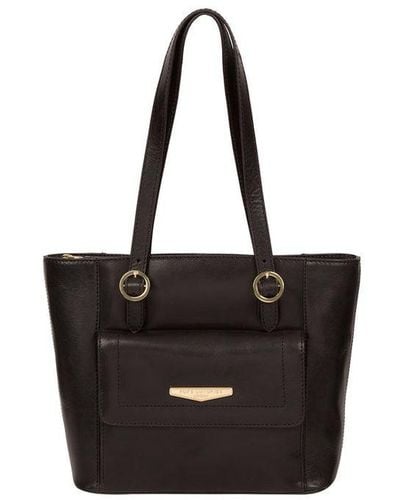 Pure Luxuries 'Penelope' Vegetable Tanned-Leather Handbag - Black