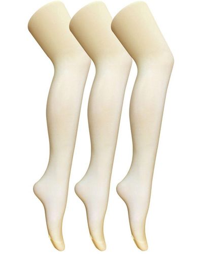 Sock Snob 3 Pair Multipack Coloured Opaque 80 Denier Tights - Natural