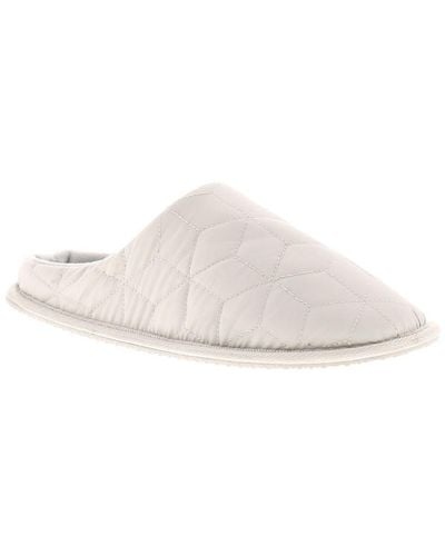 Strollers Mule Slippers Abstract Textile - White