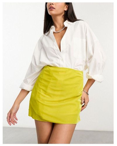 ASOS Velvet Mini Skirt - Yellow