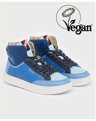Superdry Vegan Basket Lux Trainers - Blue