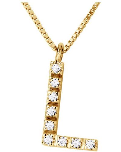 Diadema Collar Abc Diamonds 0,05 Cts Letter "l" Yellow Gold 18k - Metallic