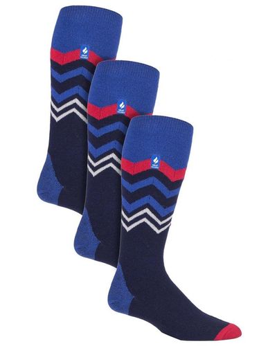 Heat Holders 3 Pair Multipack Ultra Lite Ski Socks - Blue