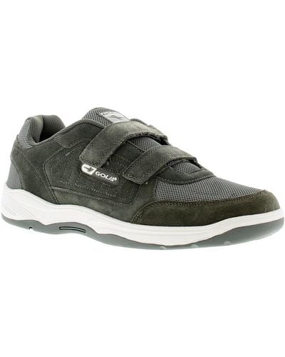 Gola Trainers Belmont Suede Wide Fit Touch Fastening Charcoal - Green