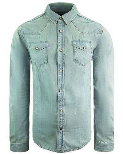 Scotch & Soda Regular Fit Denim Shirt Cotton - Blue