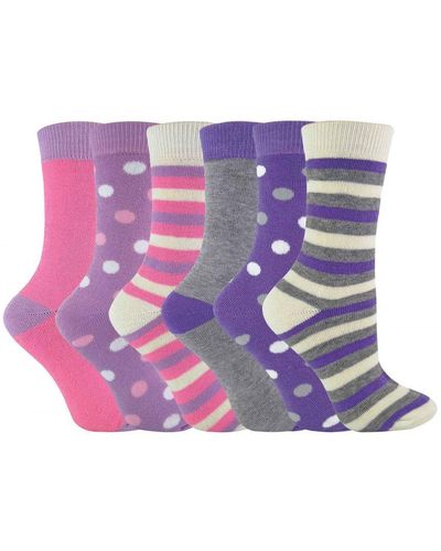 Sock Snob Set Van 6 Roze/paarse Thermosokken Voor