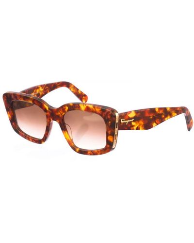 Ferragamo Square Shaped Acetate Sunglasses Sf1024S - Brown