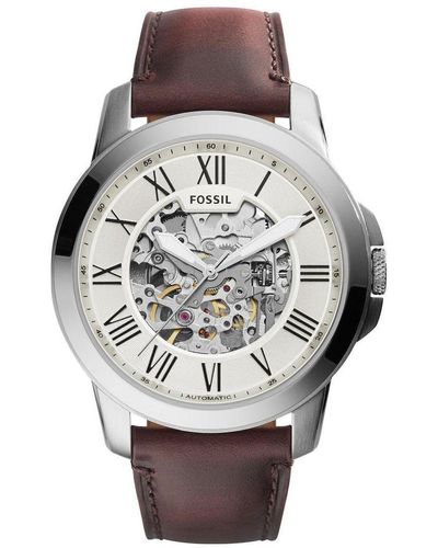Fossil Grant Brown Watch Me3099 Leather - Grey