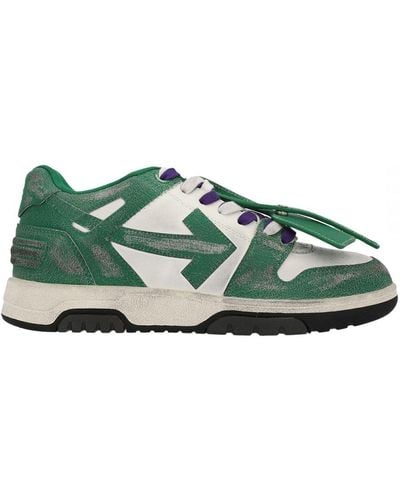 Off-White c/o Virgil Abloh Off- Out Of Office Vintage Leather Trainers - Green